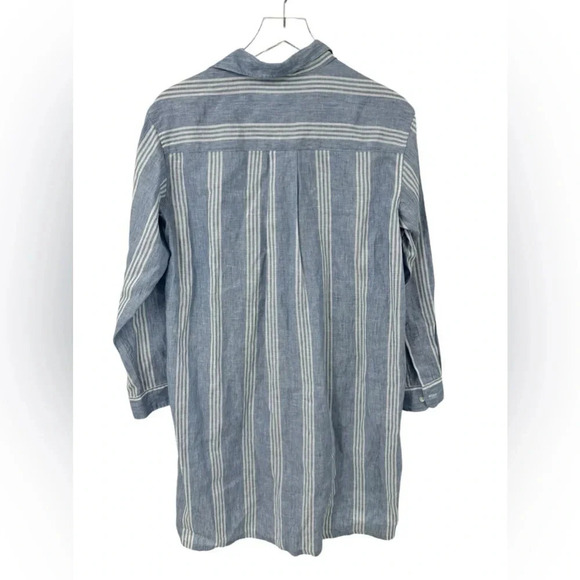 Frank & Eileen Hunter Blue Multi Stripe, Classic Linen Medium B1065 - Picture 6 of 7